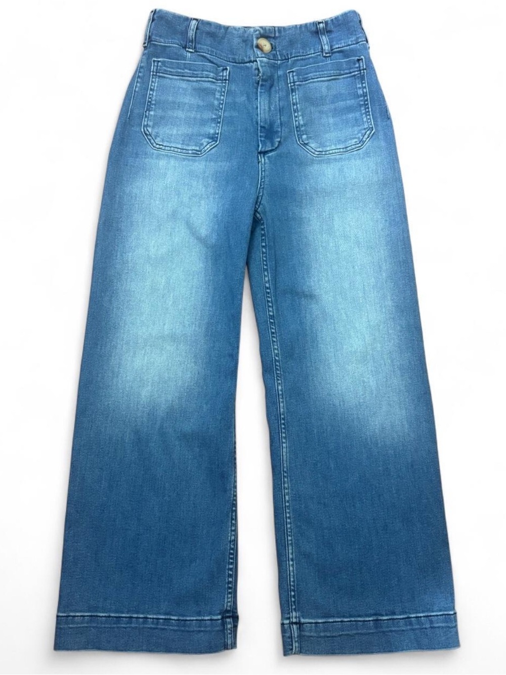 Maeve Colette High-Rise Wide-Leg Full-Length Jeans 28/6